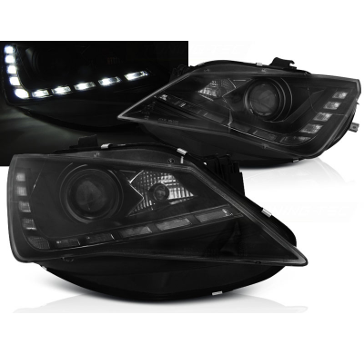 Faros Delanteros Luz Diurna Seat Seat Ibiza 6j 12- Tru Drl Ece-R87 Negro