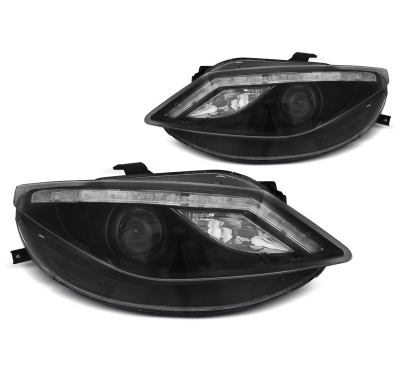 Faros Luz Diurna Seat Ibiza 6j 06.08-12  Intermitente Led Negro