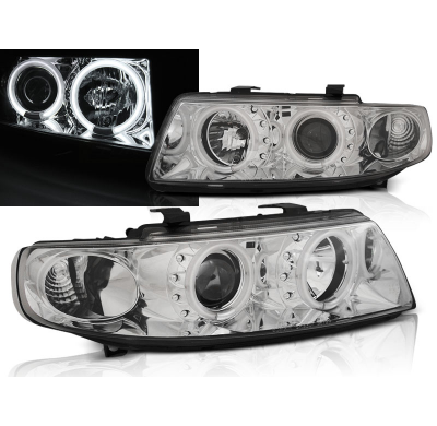 Faros Angel Eyes Seat Leon / Toledo 04.99-08.04 Angel Eyes Ccfl Cromado
