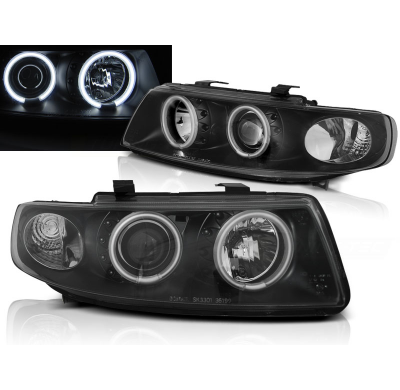 Faros Angel Eyes Seat Leon / Toledo 04.99-08.04 Angel Eyes Ccfl Negro