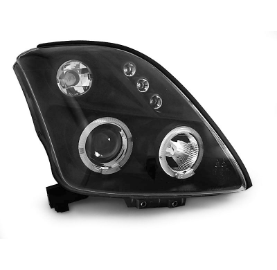 Faros Delanteros Angel Eyes Suzuki Swift 05.05-10 Fondo Negro
