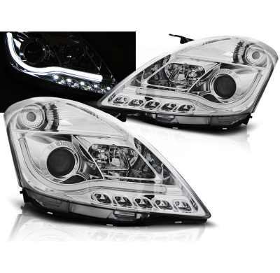 Faros Delanteros Luz Diurna Suzuki Swift Iv 10-10.13 Tube Light Cromado