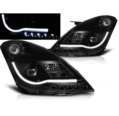 Faros Delanteros Luz Diurna Suzuki Swift Iv 10-10.13 Tube Light Negro