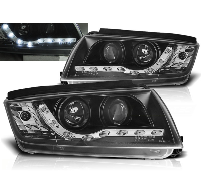 Faros Delanteros Luz Diurna Skoda Fabia 12.99-08 Fondo Negro