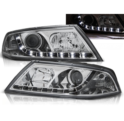 Faros Delanteros Luz Diurna Skoda Octavia 2 03.04-08 Cromados
