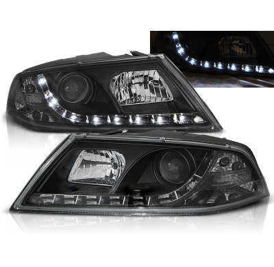 Faros Delanteros Luz Diurna Skoda Octavia 2 03.04- 08 Fondo Negro