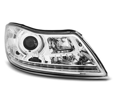 Faros Delanteros Luz Diurna Skoda Octavia 09-12 Cromados