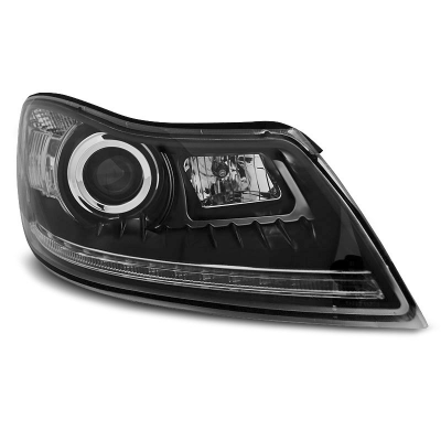 Faros Delanteros Luz Diurna Skoda Octavia 09-12 Fondo Negro