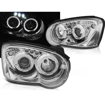 Faros Delanteros Angel Eyes Subaru Impreza Ii Gd 03-05 Cromados