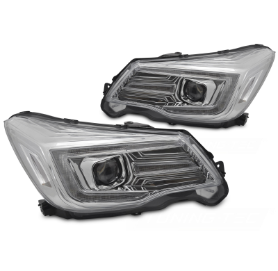 FAROS DELANTEROS DE XENÓN CON TUBO DE LUZ LUZ DIURNA CROMADOS PARA SUBARU FORESTER IV 13-18