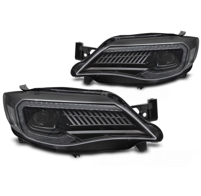 FAROS DELANTEROS LED DE LUZ NEGRA PARA SUBARU WRX 08-14