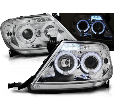 Faros Delanteros Angel Eyes Toyota Hilux 05-11 Cromados