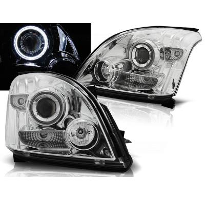 Faros Delanteros Angel Eyes Toyota Land Cruiser 120 03-09 Cromados Ccfl