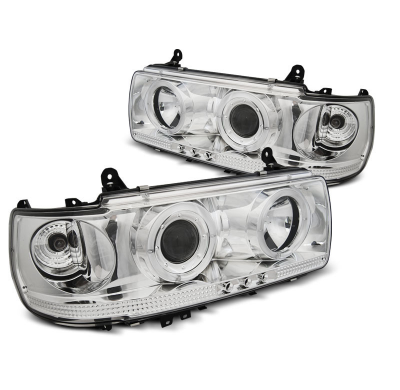 Faros Delanteros Angel Eyes Toyota Land Cruiser Fj 80 90-97 Cromado
