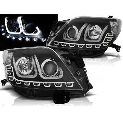 Faros Delanteros Luz Diurna Toyota Land Cruiser 150 09-13 Tube Light Negro