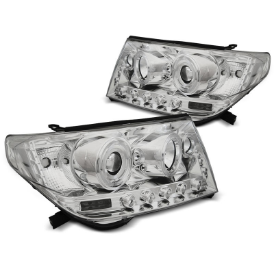 Faros Delanteros Angel Eyes Toyota Land Cruiser Fj200 07-12 Cromados