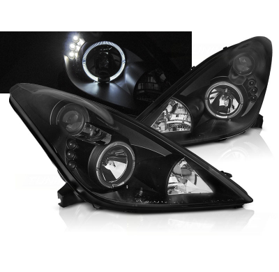 Faros Delanteros Toyota Celica T230 99-05 Angel Eyes Black