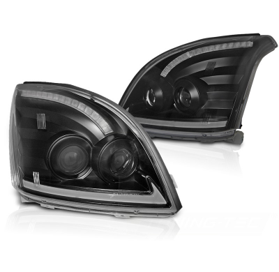 Faros Delanteros Toyota Land Cruiser 120 03-09 Tube Light Intermitentes Dinamicos Black