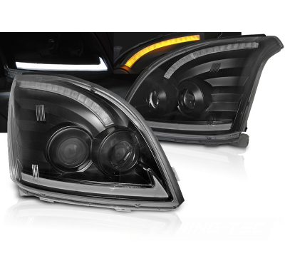 Faros Delanteros Toyota Land Cruiser 120 03-09 Tube Light Intermitentes Dinamicos Black