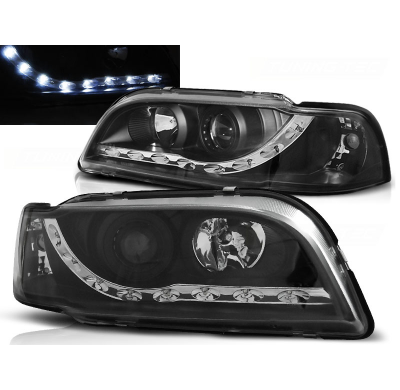 Faros Delanteros Luz Diurna Volvo S40/V40 02.96-04.00 Fondo Negro