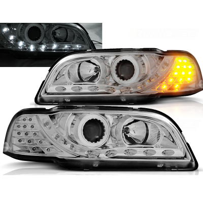 Faros Delanteros Luz Diurna Volvo S40/V40 02.96-04.00 Cromados