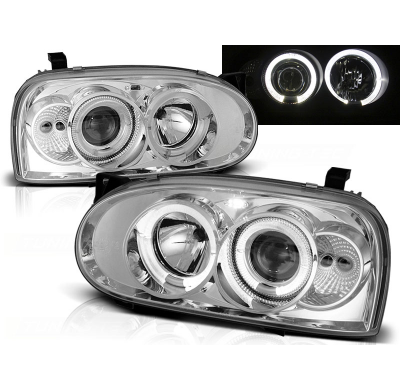 Faros Delanteros Angel Eyes Vw Golf 3 09.91-08.97 Cromados