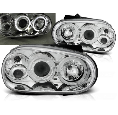 Faros Delanteros Angel Eyes Vw Golf 4 09.97-09.03 Cromados