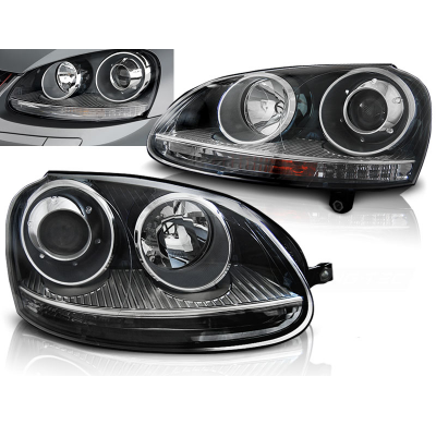 Faros Delanteros Vw Golf 5 10.03-09 Gti Negro