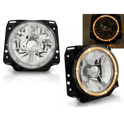 Faros Delanteros Vw Golf Ii 2 08.83-08.91 Angel Eye Cromado Externo