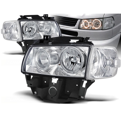 Faros Delanteros Angel Eyes Vw T4 08.96-03.03 Bus Cromados