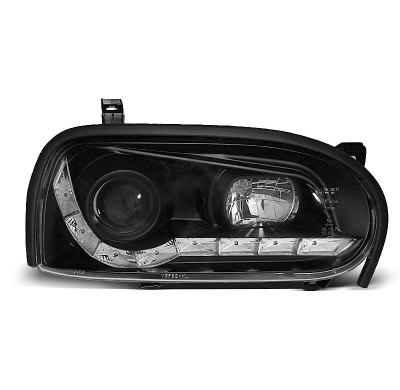 Vw Golf 3 09.91-08.97 Faros Delanteros Luz Diurna Fondo Negro