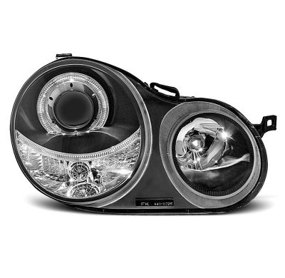 Faros Delanteros Angel Eyes Vw Polo 9n 11.01-04.05 Fondo Negro
