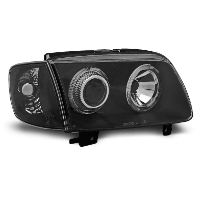 Faros Delanteros Angel Eyes Vw Polo 6n2 10.99-10.01 Fondo Negro