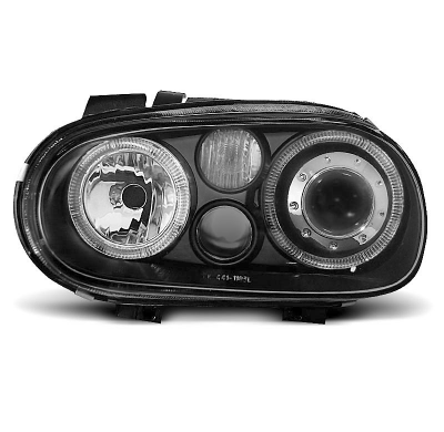 Faros Delanteros Angel Eyes Vw Golf 4 09.97-09.03 Fondo Negro