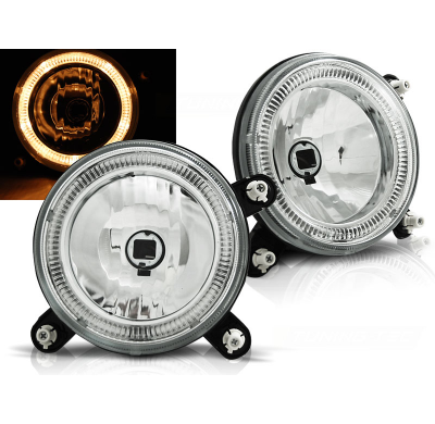 Faros Delanteros Angel Eyes Vw Golf 1 / Golf 2 Cromados Interno