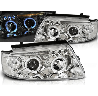 Faros Delanteros Angel Eyes Vw Passat B5 3b 11.96-08.00 Cromados