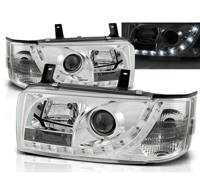 Faros Delanteros Luz Diurna Vw T4 90-03.03 Transporter Cromados