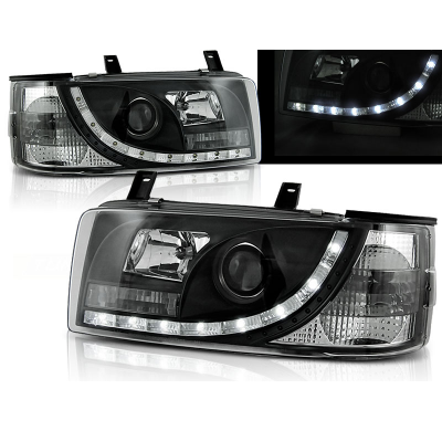 Faros Delanteros Luz Diurna Vw T4 90-03.03 Transporter Fondo Negro