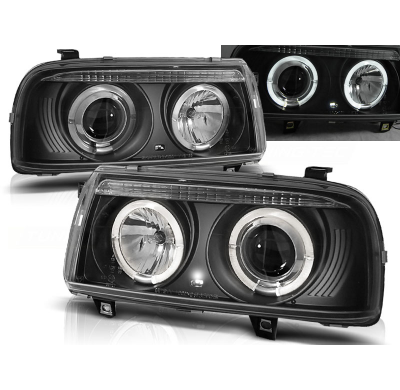 Faros Delanteros Angel Eyes Vw Vento 01.92-08.98 Fondo Negro