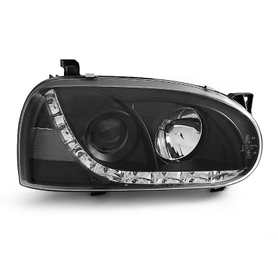 Vw Golf 3 91-97 Faros Delanteros Luz Diurna Fondo Negro