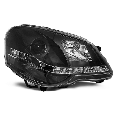 Vw Polo 9n3 04.05-09 Faros Delanteros Luz Diurna Fondo Negro