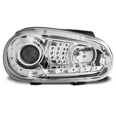 Vw Golf 4 09.97-09.03 Faros Delanteros Luz Diurna Cromados