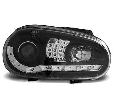 Vw Golf 4 09.97-09.03 Faros Delanteros Luz Diurna Fondo Negro