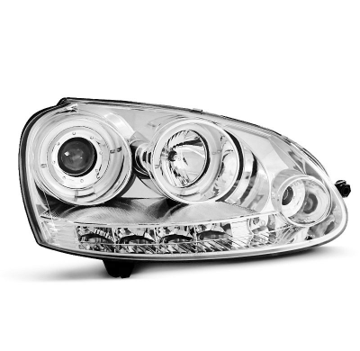 Faros Delanteros Angel Eyes Vw Golf 5 10.03-09 Cromados