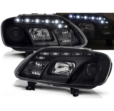 Faros Delanteros Luz Diurna Vw Touran 02.03-10.06 / Caddy Fondo Negro