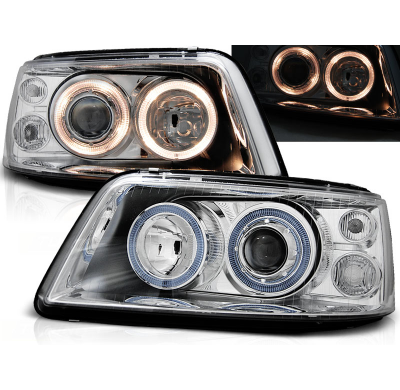 Faros Delanteros Angel Eyes Vw T5 04.03-08.09 Cromados