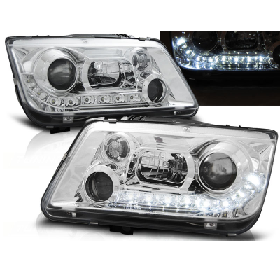Faros Delanteros Luz Diurna Vw Bora 09.98-05.05 Cromados