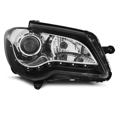 Faros Delanteros Luz Diurna Vw Touran 06-10 Fondo Negro