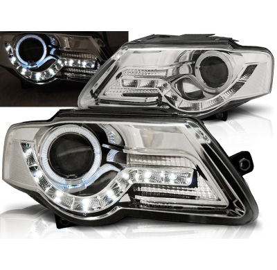 Faros Delanteros Luz Diurna Vw Passat B6 3c 03.05-10 Cromados