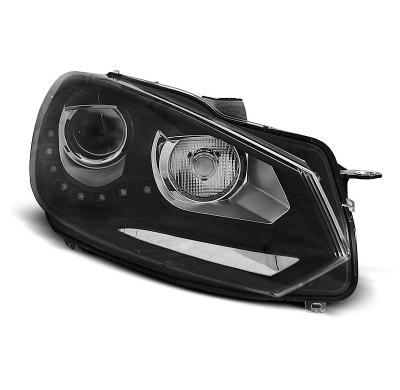 Faros Delanteros Luz Diurna Vw Golf 6 10.08-12 Fondo Negro Tru Drl Ece-R87